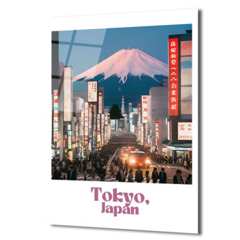 Tokyo Fuji Manzarası Cam Tablo - Japonya Şehir Sanatı - Glazella
