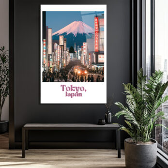 Tokyo Fuji Manzarası Cam Tablo - Japonya Şehir Sanatı - Glazella