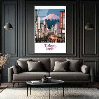 Tokyo Fuji Manzarası Cam Tablo - Japonya Şehir Sanatı - Glazella