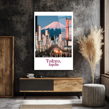 Tokyo Fuji Manzarası Cam Tablo - Japonya Şehir Sanatı - Glazella