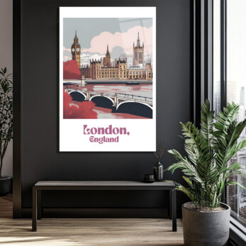 Londra Big Ben Şehir Manzarası Cam Tablo - Glazella