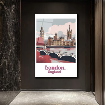 Londra Big Ben Şehir Manzarası Cam Tablo - Glazella