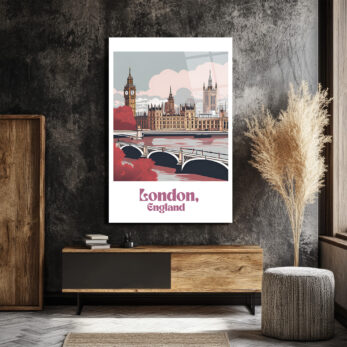 Londra Big Ben Şehir Manzarası Cam Tablo - Glazella