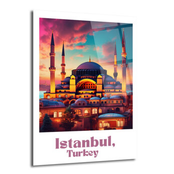 İstanbul'un Renkli Ruhunu Yansıtan Cam Tablo: Büyülü Gün Batımı - Glazella