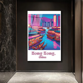 Hong Kong Neon Işıklar Cam Tablo: Uzakdoğu'nun Büyüsü - Glazella Hong Kong Neon Işıklar Cam Tablo: Uzakdoğu'nun Büyüsü - Glazella