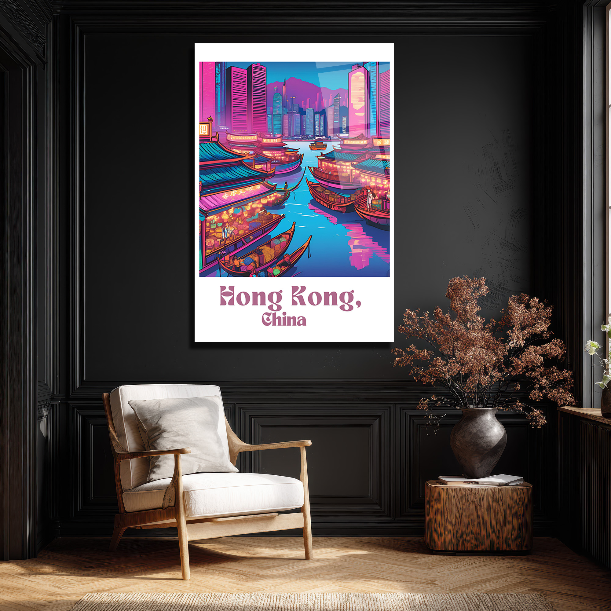 Hong Kong Neon Işıklar Cam Tablo: Uzakdoğu'nun Büyüsü - Glazella Hong Kong Neon Işıklar Cam Tablo: Uzakdoğu'nun Büyüsü - Glazella