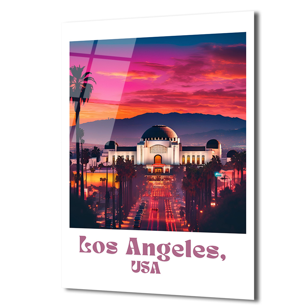 Los Angeles Gün Batımı Işıltısı Cam Tablo - Glazella Los Angeles Gün Batımı Işıltısı Cam Tablo - Glazella