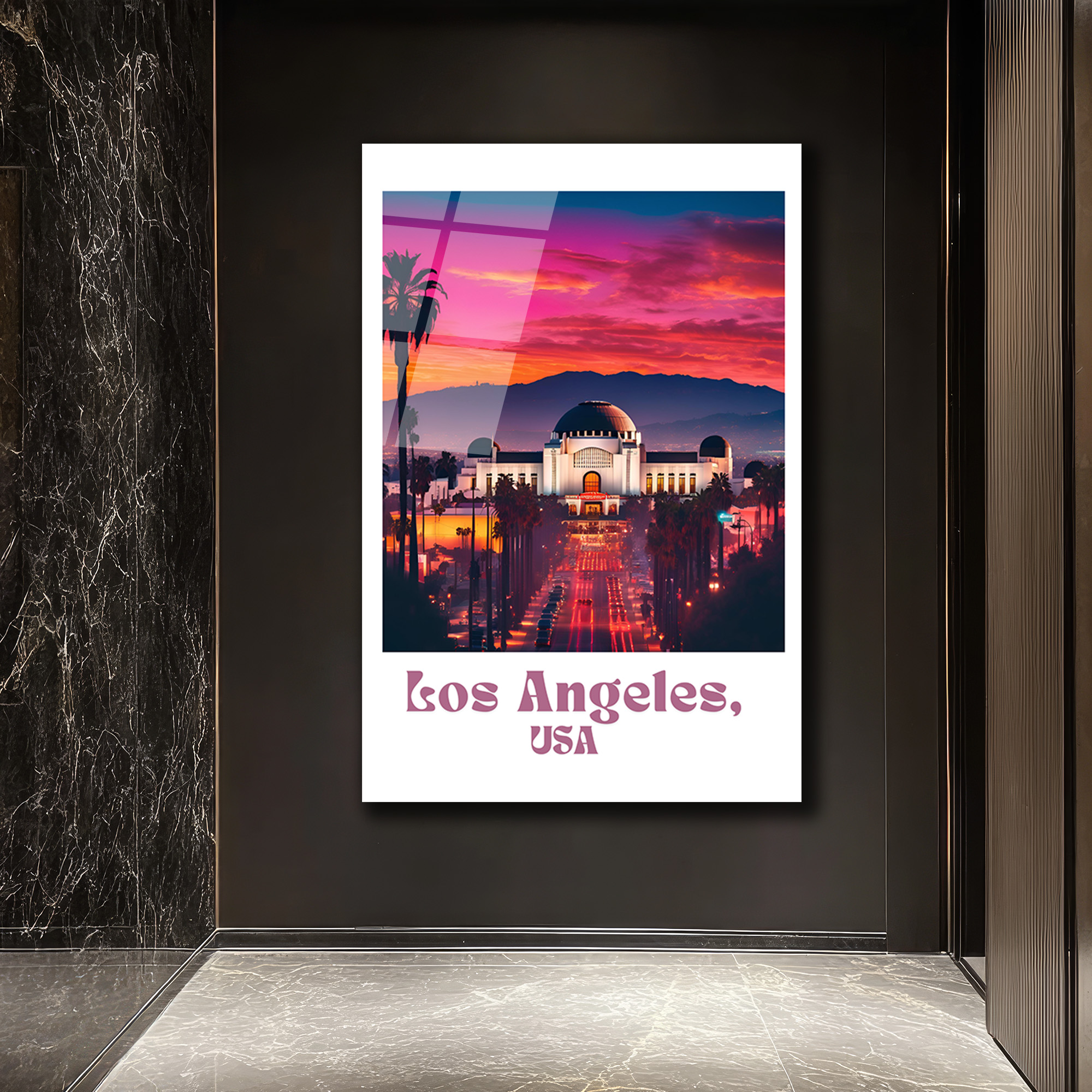 Los Angeles Gün Batımı Işıltısı Cam Tablo - Glazella Los Angeles Gün Batımı Işıltısı Cam Tablo - Glazella
