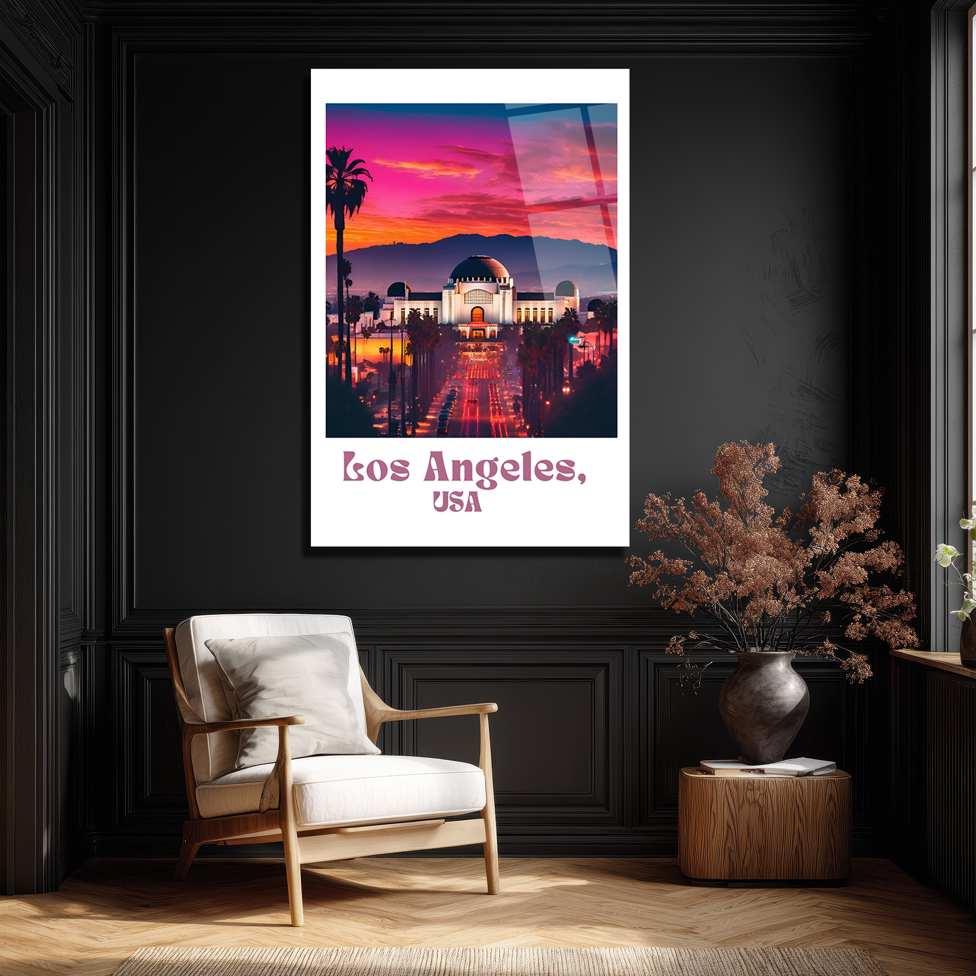 Los Angeles Gün Batımı Işıltısı Cam Tablo - Glazella Los Angeles Gün Batımı Işıltısı Cam Tablo - Glazella
