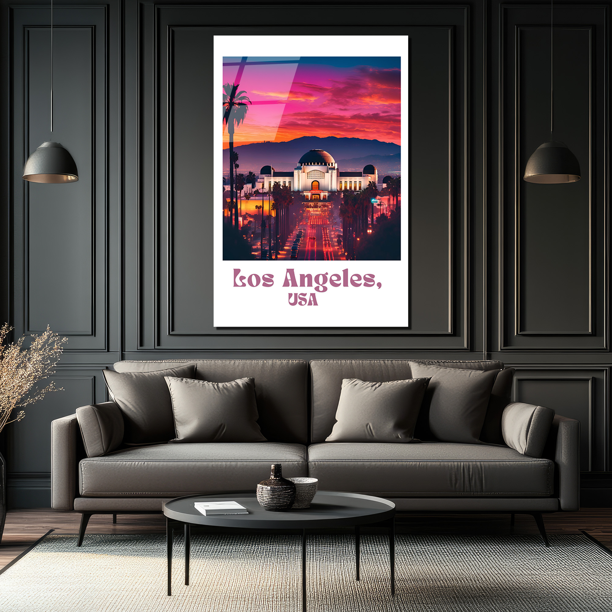 Los Angeles Gün Batımı Işıltısı Cam Tablo - Glazella Los Angeles Gün Batımı Işıltısı Cam Tablo - Glazella