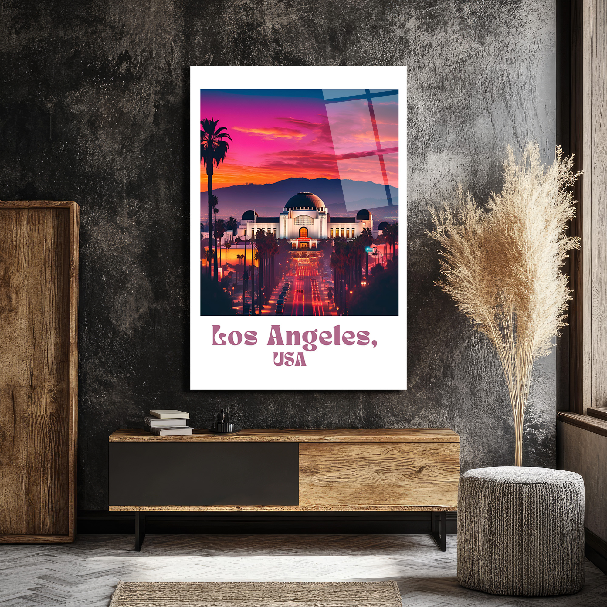 Los Angeles Gün Batımı Işıltısı Cam Tablo - Glazella Los Angeles Gün Batımı Işıltısı Cam Tablo - Glazella