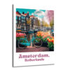 Amsterdam Baharı Lale ve Bisiklet Cam Tablo - Glazella Amsterdam Baharı Lale ve Bisiklet Cam Tablo - Glazella