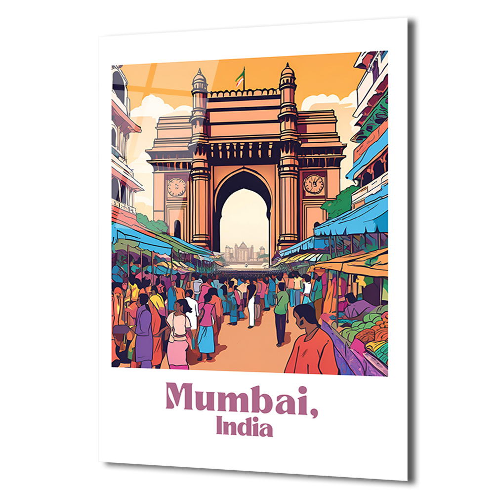 Mumbai Pazarı Enerjisi Cam Tablo | Hindistan Seyahat Sanatı - Glazella Mumbai Pazarı Enerjisi Cam Tablo | Hindistan Seyahat Sanatı - Glazella