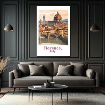 Floransa İtalya Manzarası Cam Tablo | Ponte Vecchio ve Duomo Sanatı - Glazella