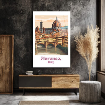 Floransa İtalya Manzarası Cam Tablo | Ponte Vecchio ve Duomo Sanatı - Glazella