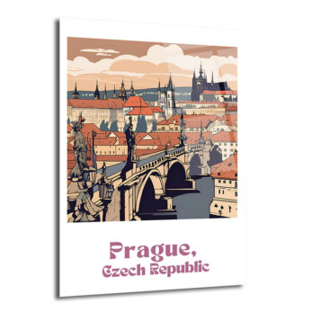 Prag Çek Cumhuriyeti Charles Köprüsü Manzaralı Cam Tablo - Glazella