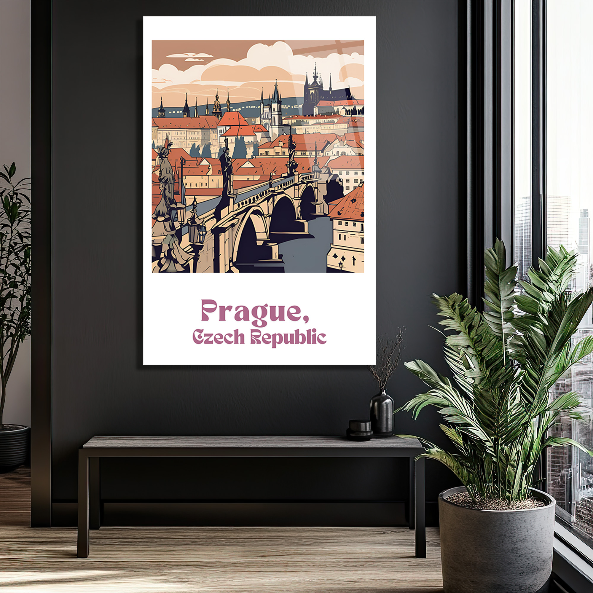 Prag Çek Cumhuriyeti Charles Köprüsü Manzaralı Cam Tablo - Glazella Prag Çek Cumhuriyeti Charles Köprüsü Manzaralı Cam Tablo - Glazella