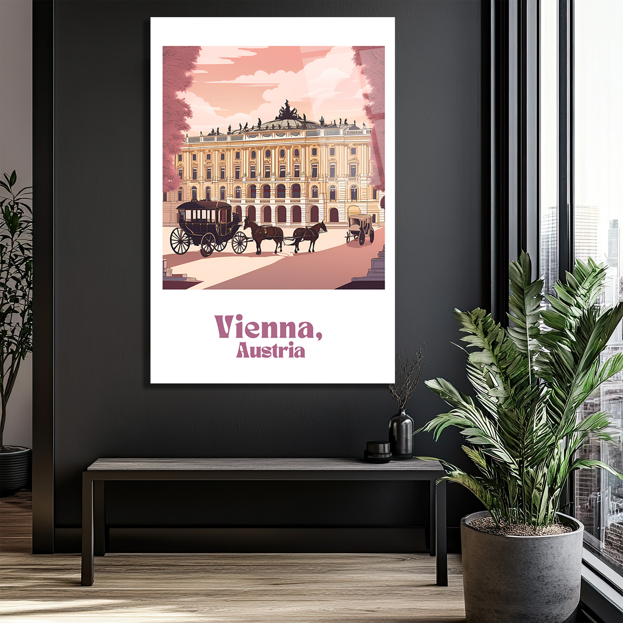 Viyana'nın Romantik Ruhu: Hofburg Sarayı Atlı Fayton Cam Tablo - Glazella Viyana'nın Romantik Ruhu: Hofburg Sarayı Atlı Fayton Cam Tablo - Glazella