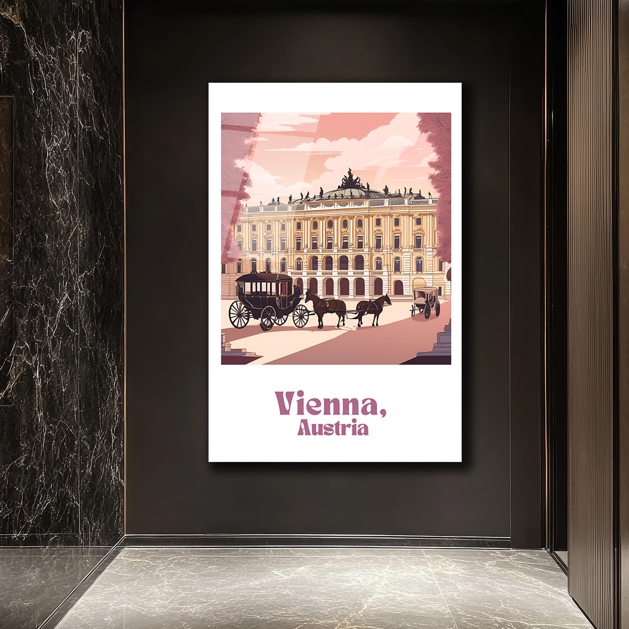 Viyana'nın Romantik Ruhu: Hofburg Sarayı Atlı Fayton Cam Tablo - Glazella Viyana'nın Romantik Ruhu: Hofburg Sarayı Atlı Fayton Cam Tablo - Glazella