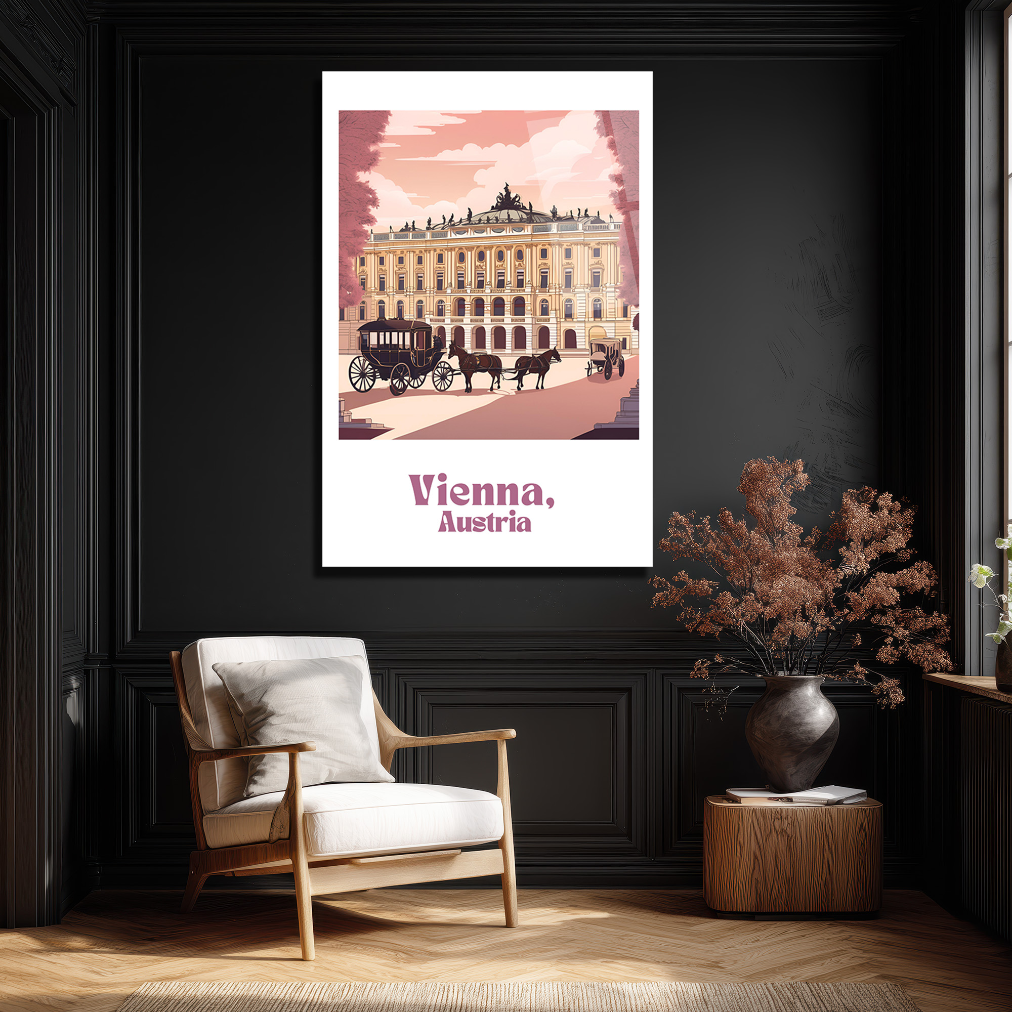 Viyana'nın Romantik Ruhu: Hofburg Sarayı Atlı Fayton Cam Tablo - Glazella Viyana'nın Romantik Ruhu: Hofburg Sarayı Atlı Fayton Cam Tablo - Glazella