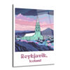 Reykjavik İzlanda Hallgrímskirkja Temalı Modern Tasarım Cam Tablo - Glazella