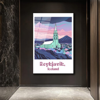 Reykjavik İzlanda Hallgrímskirkja Temalı Modern Tasarım Cam Tablo - Glazella Reykjavik İzlanda Hallgrímskirkja Temalı Modern Tasarım Cam Tablo - Glazella