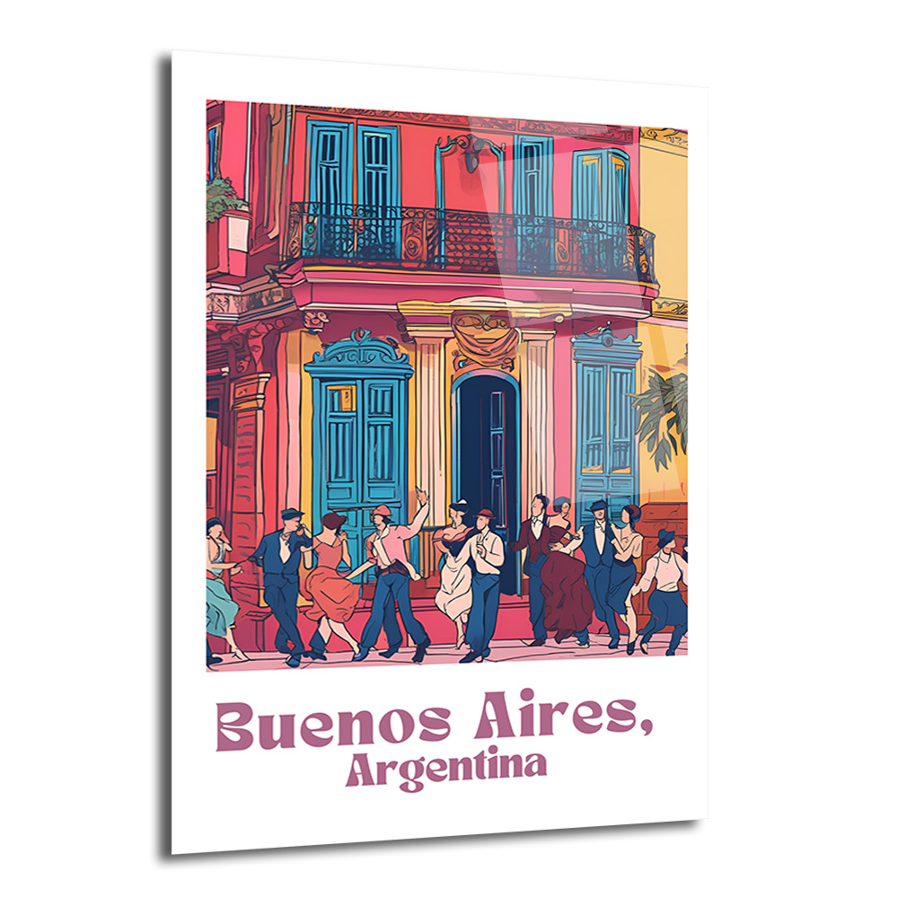 Buenos Aires Tango Rüyası Temalı Cam Tablo - Glazella Buenos Aires Tango Rüyası Temalı Cam Tablo - Glazella