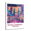 Kuala Lumpur Rüyası Cam Tablo | Malezya Şehri Sanatı - Glazella