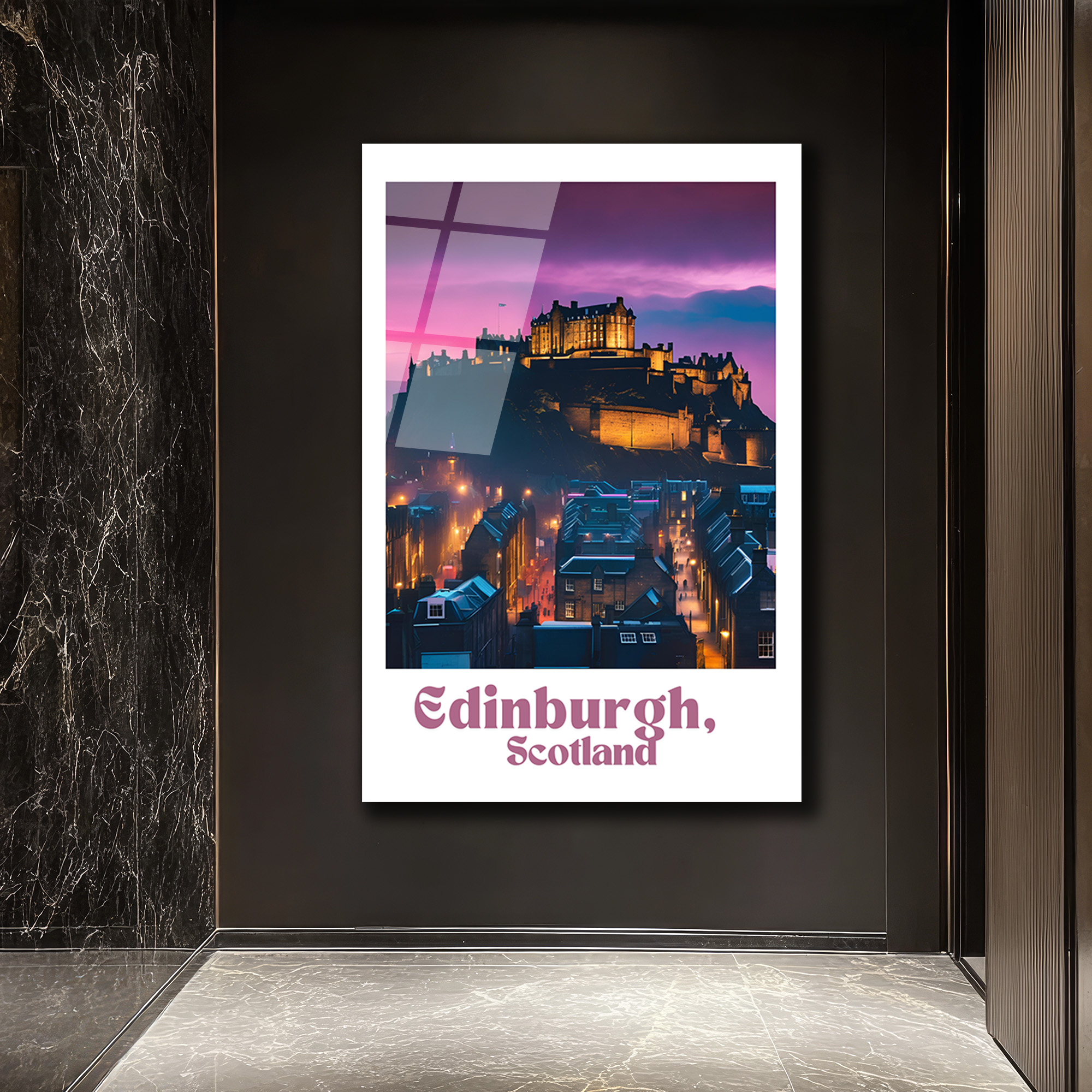 Edinburgh İskoçya Kalesi Gün Batımı Manzaralı Cam Tablo - Glazella Edinburgh İskoçya Kalesi Gün Batımı Manzaralı Cam Tablo - Glazella