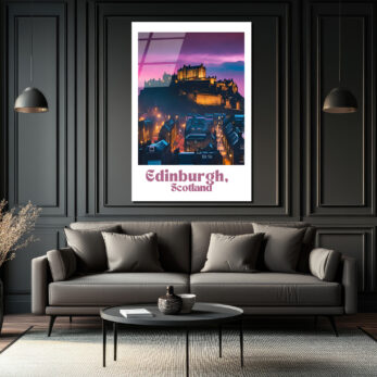 Edinburgh İskoçya Kalesi Gün Batımı Manzaralı Cam Tablo - Glazella Edinburgh İskoçya Kalesi Gün Batımı Manzaralı Cam Tablo - Glazella