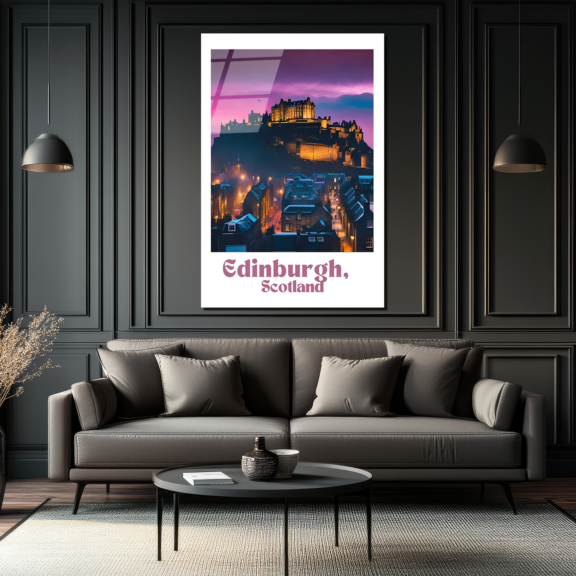 Edinburgh İskoçya Kalesi Gün Batımı Manzaralı Cam Tablo - Glazella Edinburgh İskoçya Kalesi Gün Batımı Manzaralı Cam Tablo - Glazella