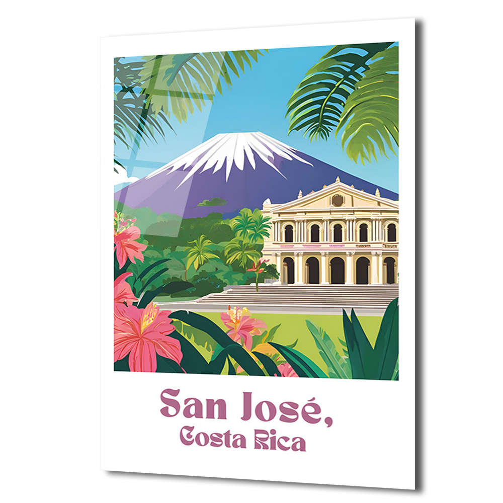 San José, Kosta Rika Tropikal Cenneti Cam Tablo - Glazella San José, Kosta Rika Tropikal Cenneti Cam Tablo - Glazella