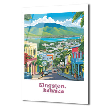 Kingston Jamaika Şehir Manzarası Canlı Sokaklar Cam Tablo - Glazella Kingston Jamaika Şehir Manzarası Canlı Sokaklar Cam Tablo - Glazella