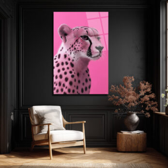 Pembe Çita Vahşi Zarafet Modern Cam Tablo - Glazella Pembe Çita Vahşi Zarafet Modern Cam Tablo - Glazella