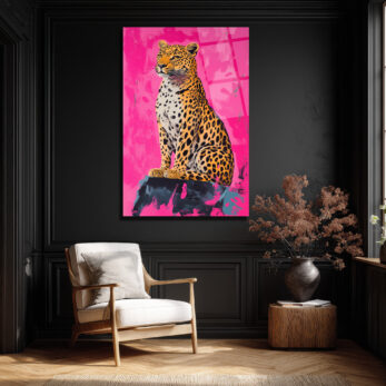 Vahşi Şıklık Pembe Leopar Cam Tablo - Modern Sanat Duvar Dekoru - Glazella Vahşi Şıklık Pembe Leopar Cam Tablo - Modern Sanat Duvar Dekoru - Glazella