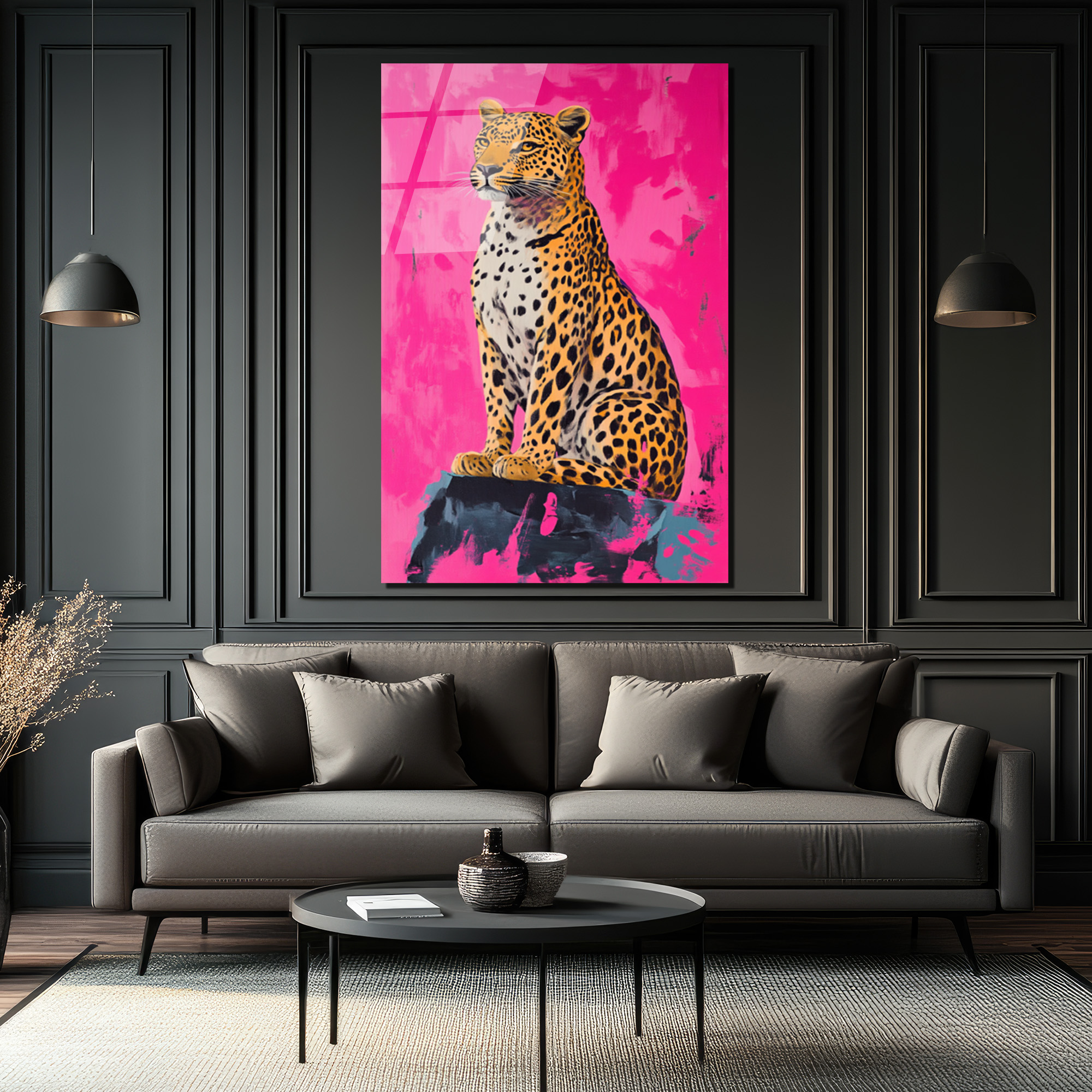 Vahşi Şıklık Pembe Leopar Cam Tablo - Modern Sanat Duvar Dekoru - Glazella Vahşi Şıklık Pembe Leopar Cam Tablo - Modern Sanat Duvar Dekoru - Glazella