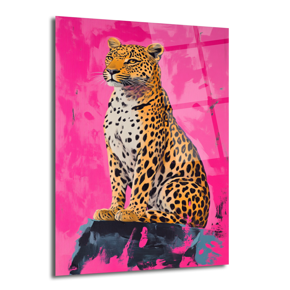 Vahşi Şıklık Pembe Leopar Cam Tablo - Modern Sanat Duvar Dekoru - Glazella Vahşi Şıklık Pembe Leopar Cam Tablo - Modern Sanat Duvar Dekoru - Glazella