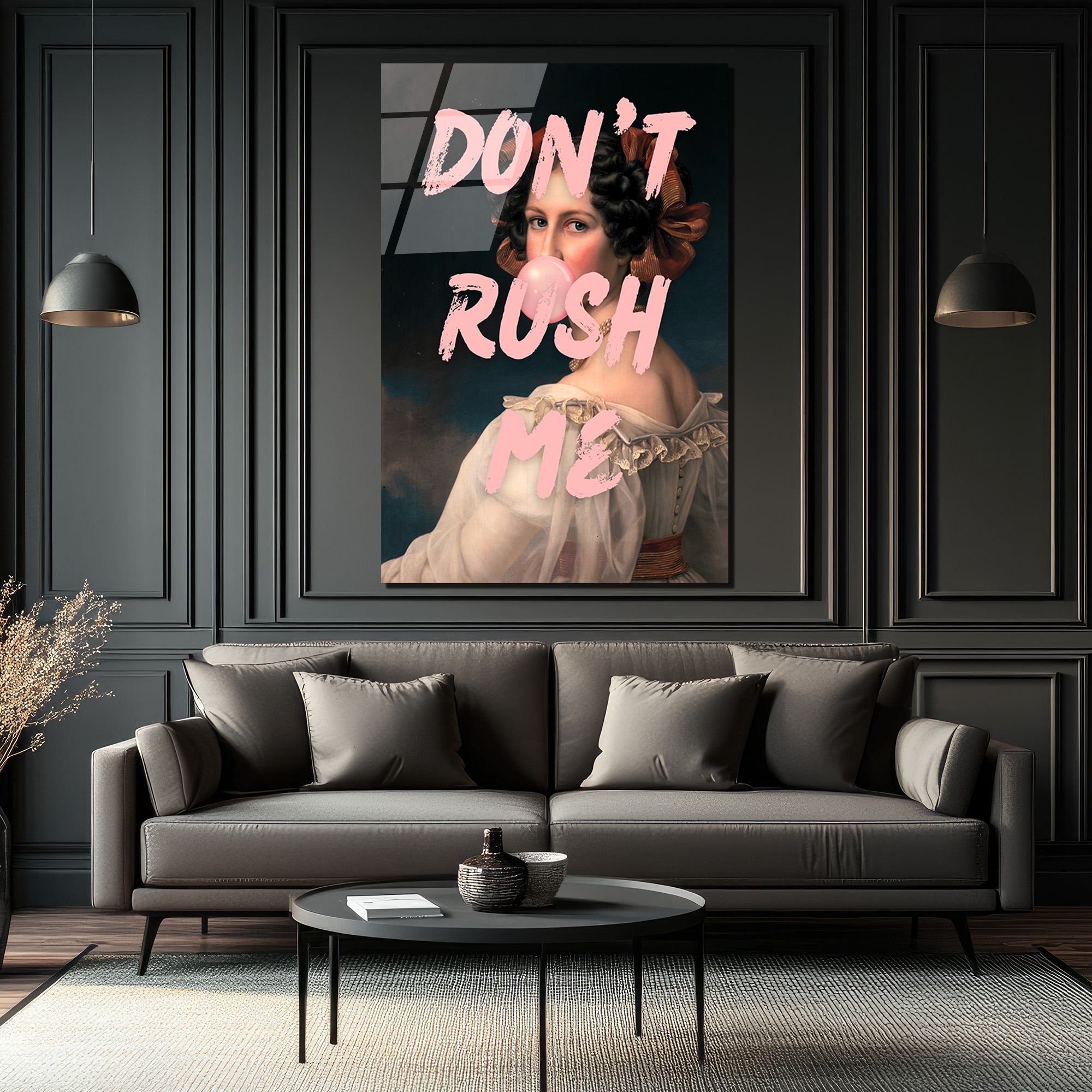Don't Rush Me Pop Art Temalı Kadın Cam Tablo - Glazella Don't Rush Me Pop Art Temalı Kadın Cam Tablo - Glazella