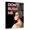 Don't Rush Me Neon Yazılı Sakız Balonlu Kadın Portre Cam Tablo - Glazella Don't Rush Me Neon Yazılı Sakız Balonlu Kadın Portre Cam Tablo - Glazella