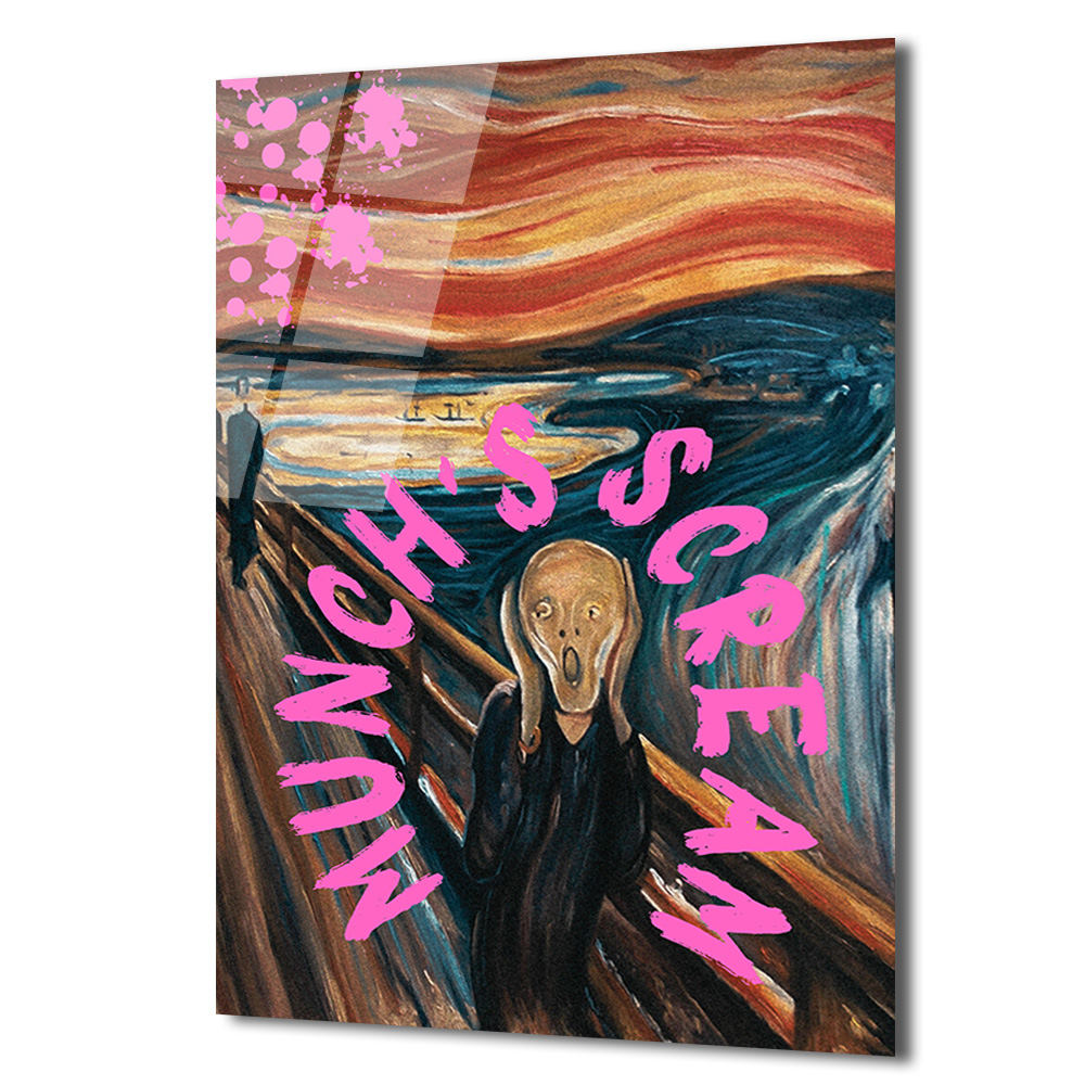 Munch's Scream Pop Art Cam Tablo: Çığlığın Modern Yorumu - Glazella Munch's Scream Pop Art Cam Tablo: Çığlığın Modern Yorumu - Glazella