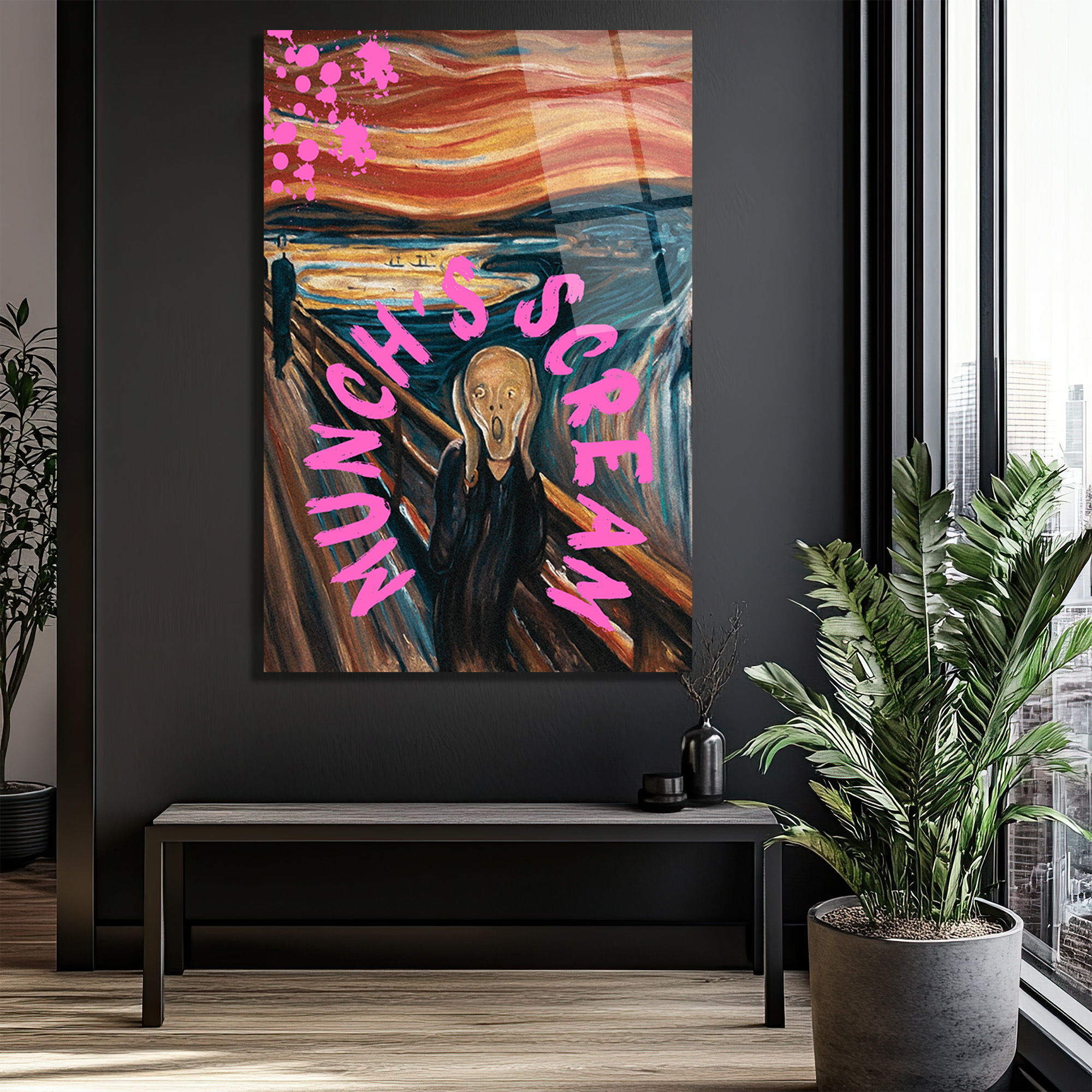Munch's Scream Pop Art Cam Tablo: Çığlığın Modern Yorumu - Glazella Munch's Scream Pop Art Cam Tablo: Çığlığın Modern Yorumu - Glazella