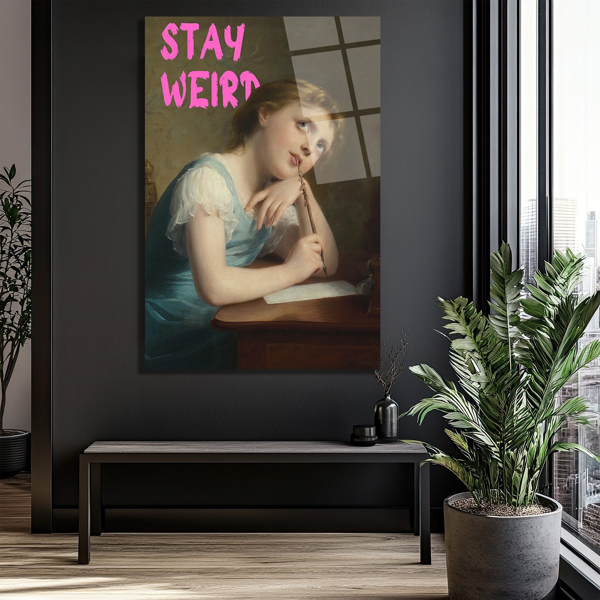 Stay Weird Temalı Klasik Sanat Cam Tablo - Özgün Ruhlar İçin - Glazella Stay Weird Temalı Klasik Sanat Cam Tablo - Özgün Ruhlar İçin - Glazella