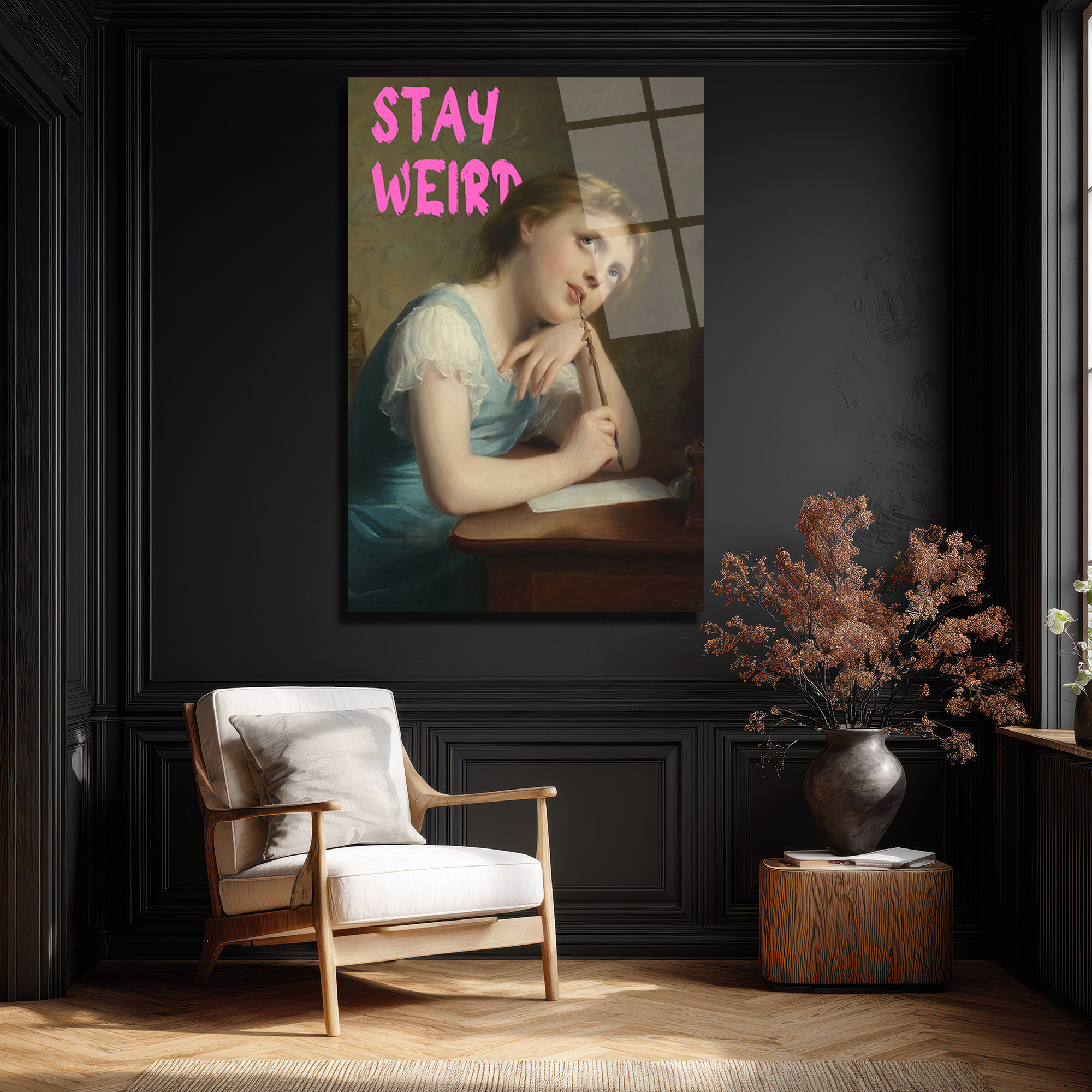 Stay Weird Temalı Klasik Sanat Cam Tablo - Özgün Ruhlar İçin - Glazella Stay Weird Temalı Klasik Sanat Cam Tablo - Özgün Ruhlar İçin - Glazella