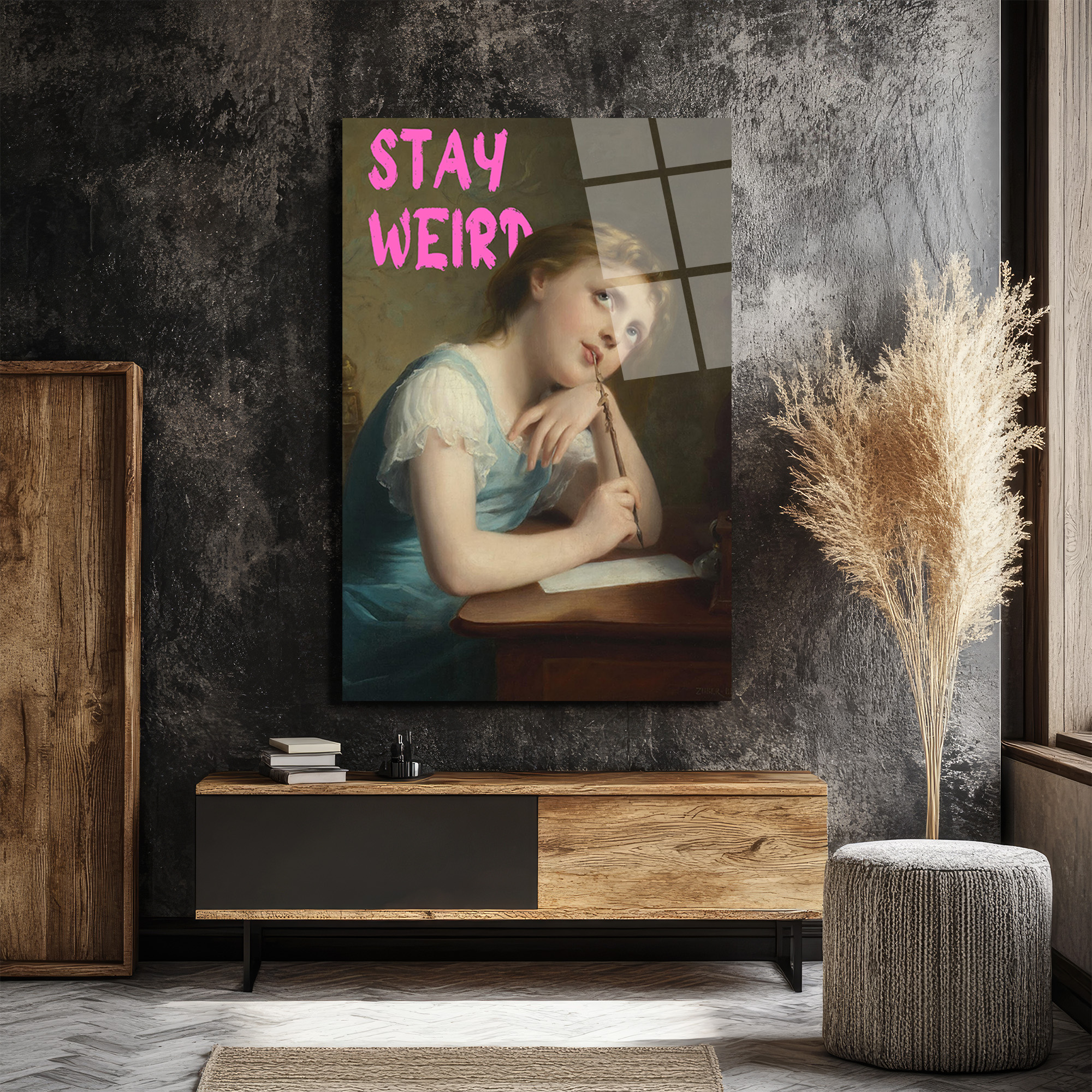 Stay Weird Temalı Klasik Sanat Cam Tablo - Özgün Ruhlar İçin - Glazella Stay Weird Temalı Klasik Sanat Cam Tablo - Özgün Ruhlar İçin - Glazella