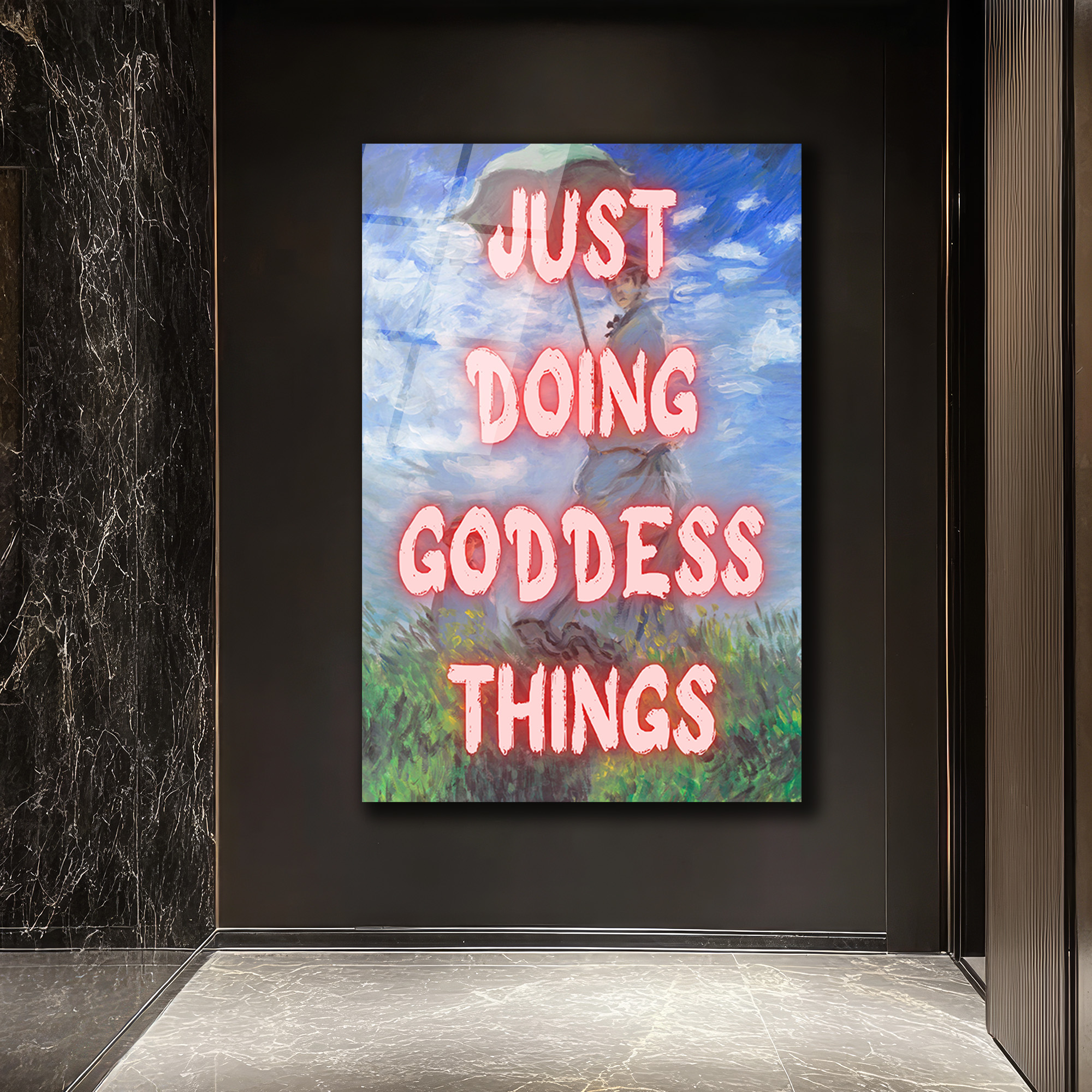 Just Doing Goddess Things Temalı Empresyonist Cam Tablo - Glazella Just Doing Goddess Things Temalı Empresyonist Cam Tablo - Glazella