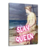 Slay Queen Neon Pembe Yazılı Klasik Sanat Cam Tablo - Glazella