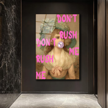 "Don't Rush Me" Pop Art Temalı Temperli Cam Tablo - Glazella "Don't Rush Me" Pop Art Temalı Temperli Cam Tablo - Glazella
