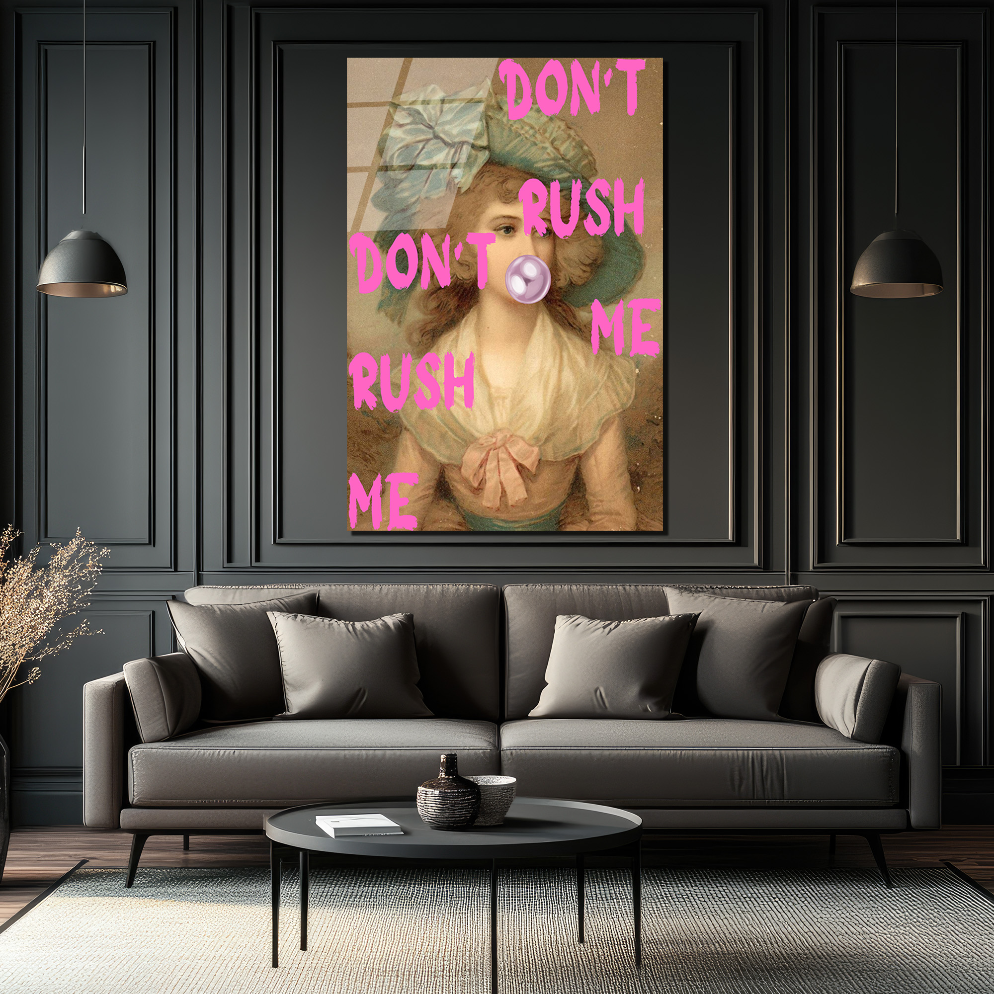 "Don't Rush Me" Pop Art Temalı Temperli Cam Tablo - Glazella "Don't Rush Me" Pop Art Temalı Temperli Cam Tablo - Glazella