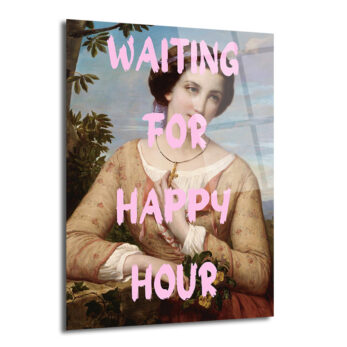 Happy Hour Bekleyişi Modern Sanat Cam Tablo - Glazella