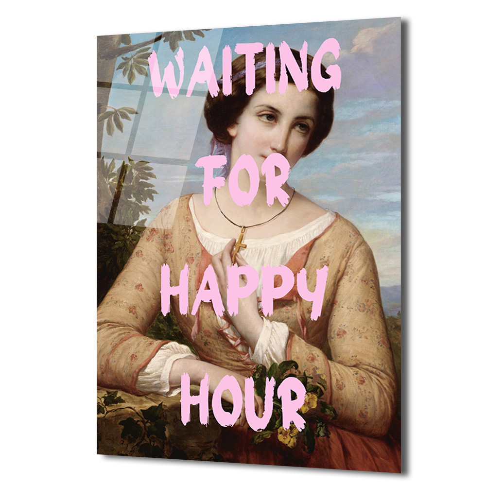 Happy Hour Bekleyişi Modern Sanat Cam Tablo - Glazella Happy Hour Bekleyişi Modern Sanat Cam Tablo - Glazella